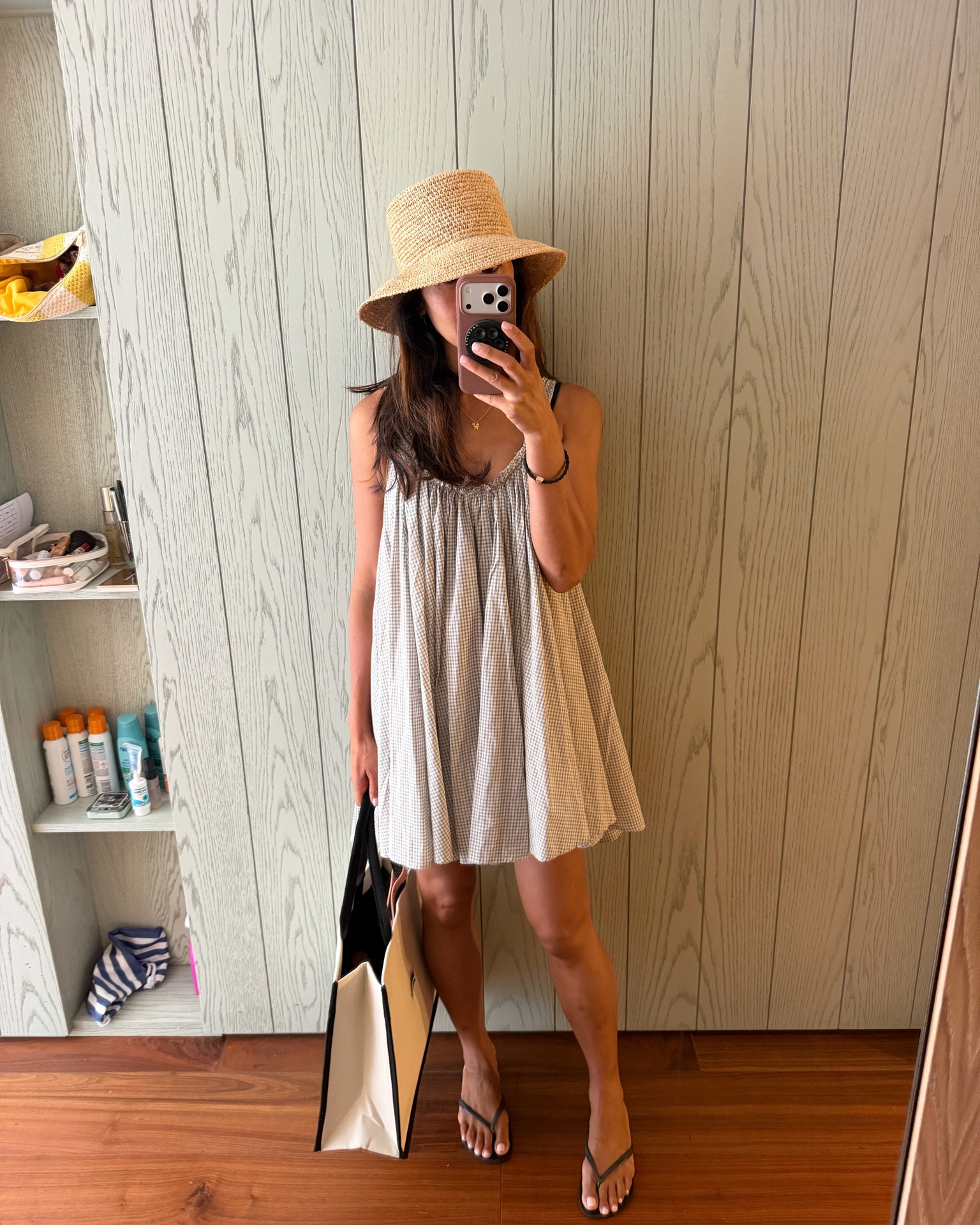 Love this mini floaty check trapeze dress for holiday. Wearing as a beach cover up size 8! Size down for a tighter fit!

#LTKuk #LTKsummer #LTKeurope