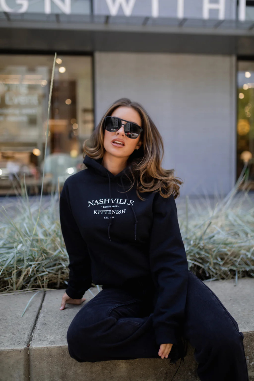 KITTENISH NASHVILLE BLACK GRAPHIC HOODIE | Kittenish