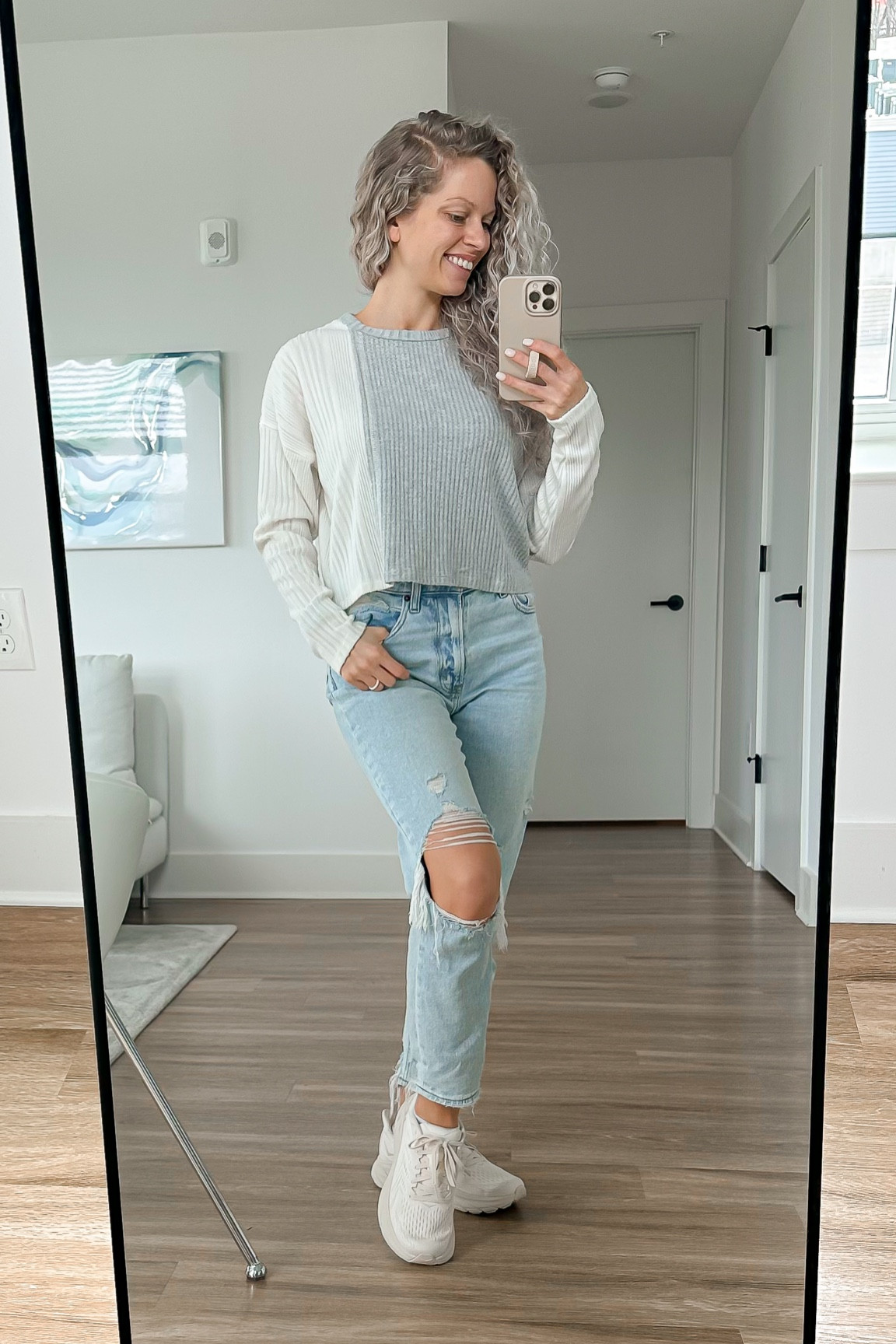 Color block cropped sweater top from Target on sale for $12!

#LTKunder100 #LTKsalealert #LTKunder50