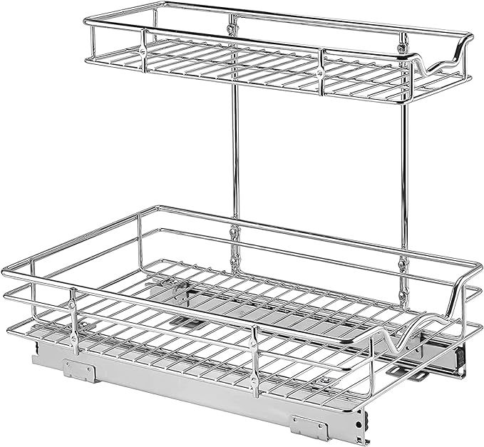 Hold N’ Storage Under Sink Organizers and Storage - 2 Tier Slide Out Cabinet Organizer with Sli... | Amazon (US)