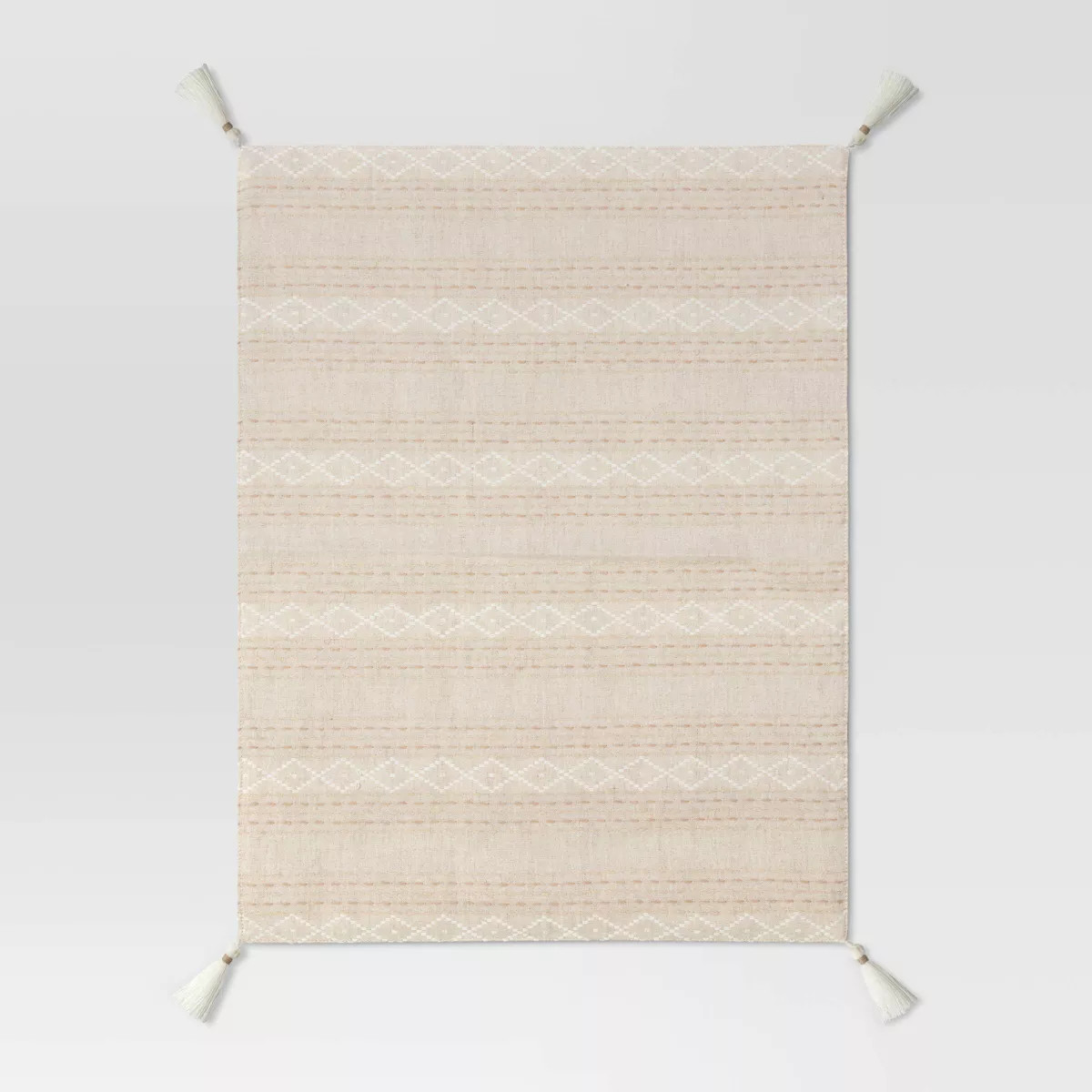 Cotton Printed Placemat with Tassels Beige - Threshold™: Geometric Dobby Design, Traditional Sq... | Target