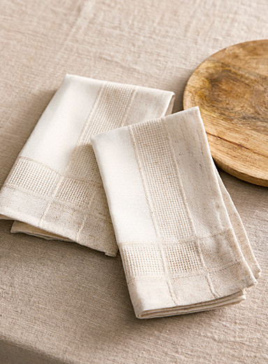 Faux linen-border jacquard napkinsSet of 2 | Simons