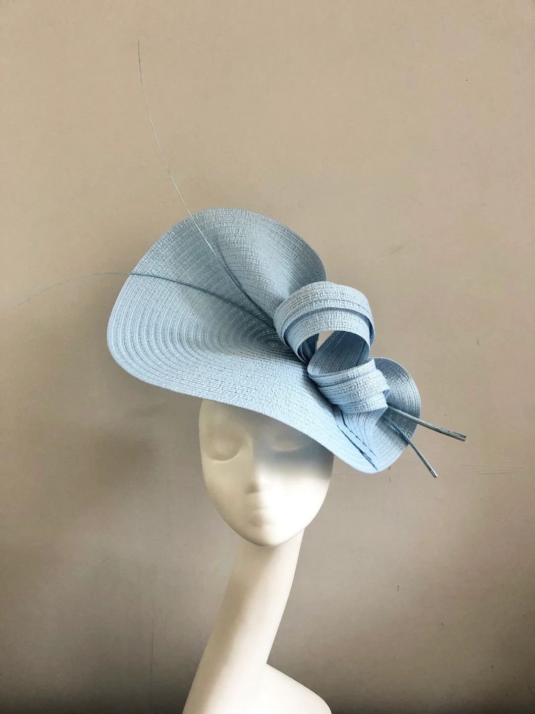 Light Blue Fascinator Hat, Swirls and Quills, Royal Ascot, Derby - Etsy | Etsy (US)