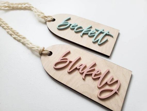 Easter Name Tags, Easter Basket Tags, Name tags, Neautral Name Tags, Wooden Name Tags, Kids Name ... | Etsy (US)