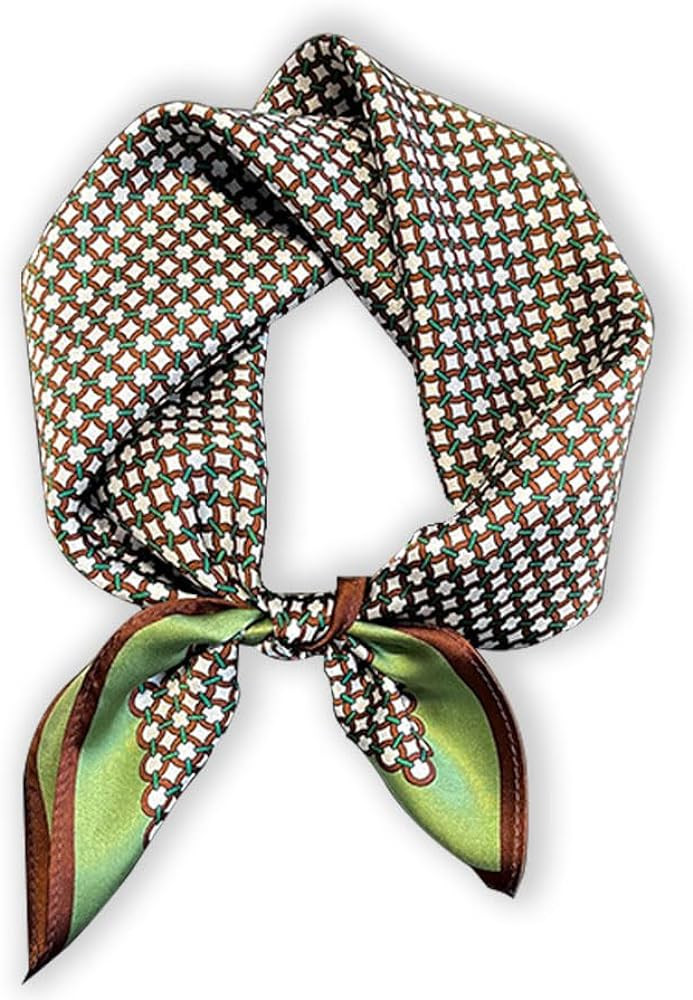 100% Mulberry Silk Neck Scarf - 21'' x 21'' Lightweight Neckerchief - Women Men Small Square Digi... | Amazon (US)