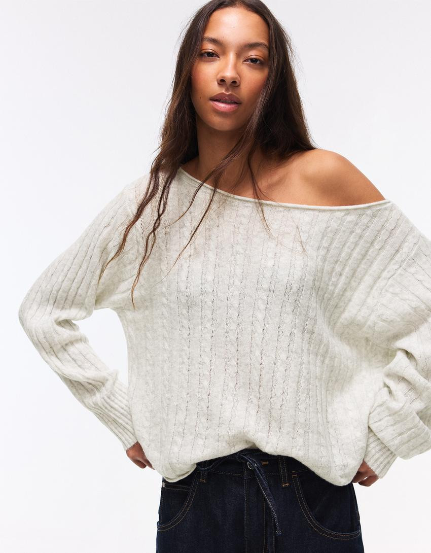 Geflochtener Pullover - Tops und Bodys - Damen | Bershka DE