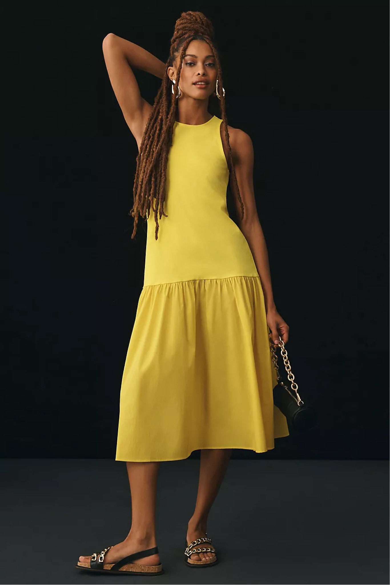 Bright yellow flounce dress. 🟡💛  

#LTKSeasonal #LTKunder100 #LTKsalealert