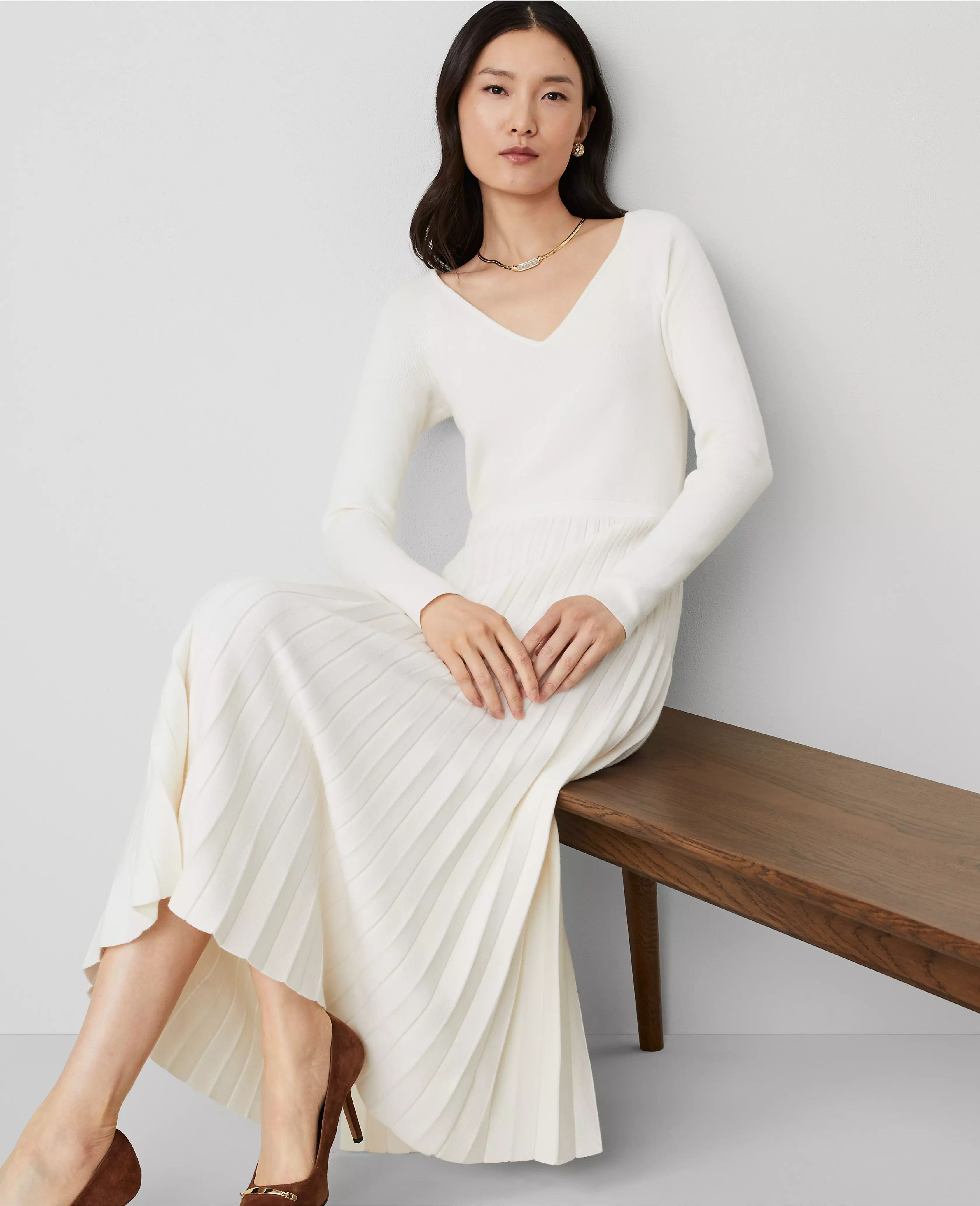 V-Neck Sweater Dress | Ann Taylor (US)