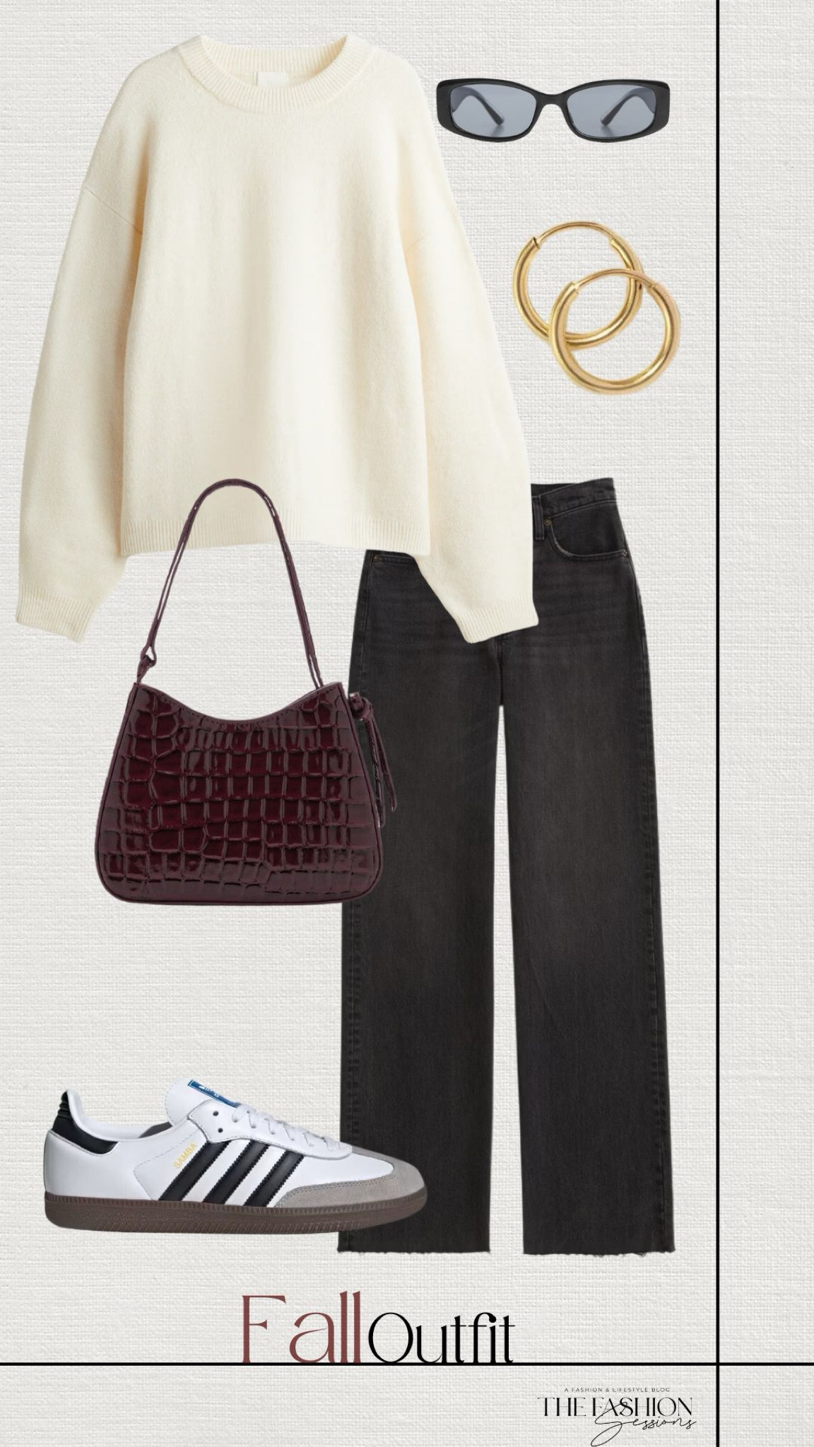 Fall outfit | Cream Sweater | Burgundy Bag | Adidas Sambas | Black Denim Jeans | 

#LTKShoeCrush #LTKStyleTip #LTKSeasonal