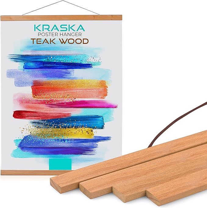 KRASKA Poster Frames 18 x 24 inch Magnetic Poster Hanger Frame Wooden Map Hanger, Poster Hanging ... | Amazon (US)