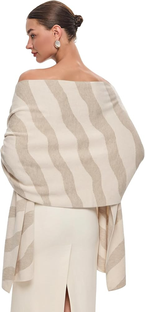 PULI Women's Pashmina Shawl Wraps for Evening Dress Large Scarf Blanket Long Wedding Bridal Winte... | Amazon (US)