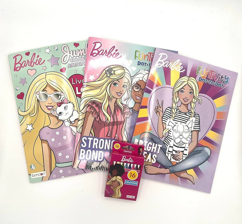 Barbie Coloring Book Funtivity Dot-to-Dot Activity Set for Kids, Toddlers - Set of 3 Books Bright... | Amazon (US)