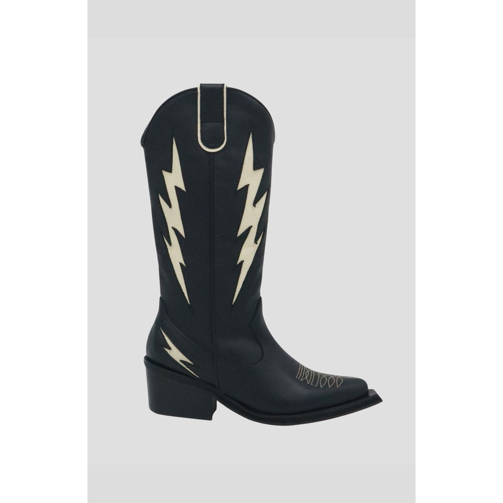 STIVALI NEW YORK Kiss Western Cowboy Boots in Black /Off White at Nordstrom, Size 9 | Nordstrom