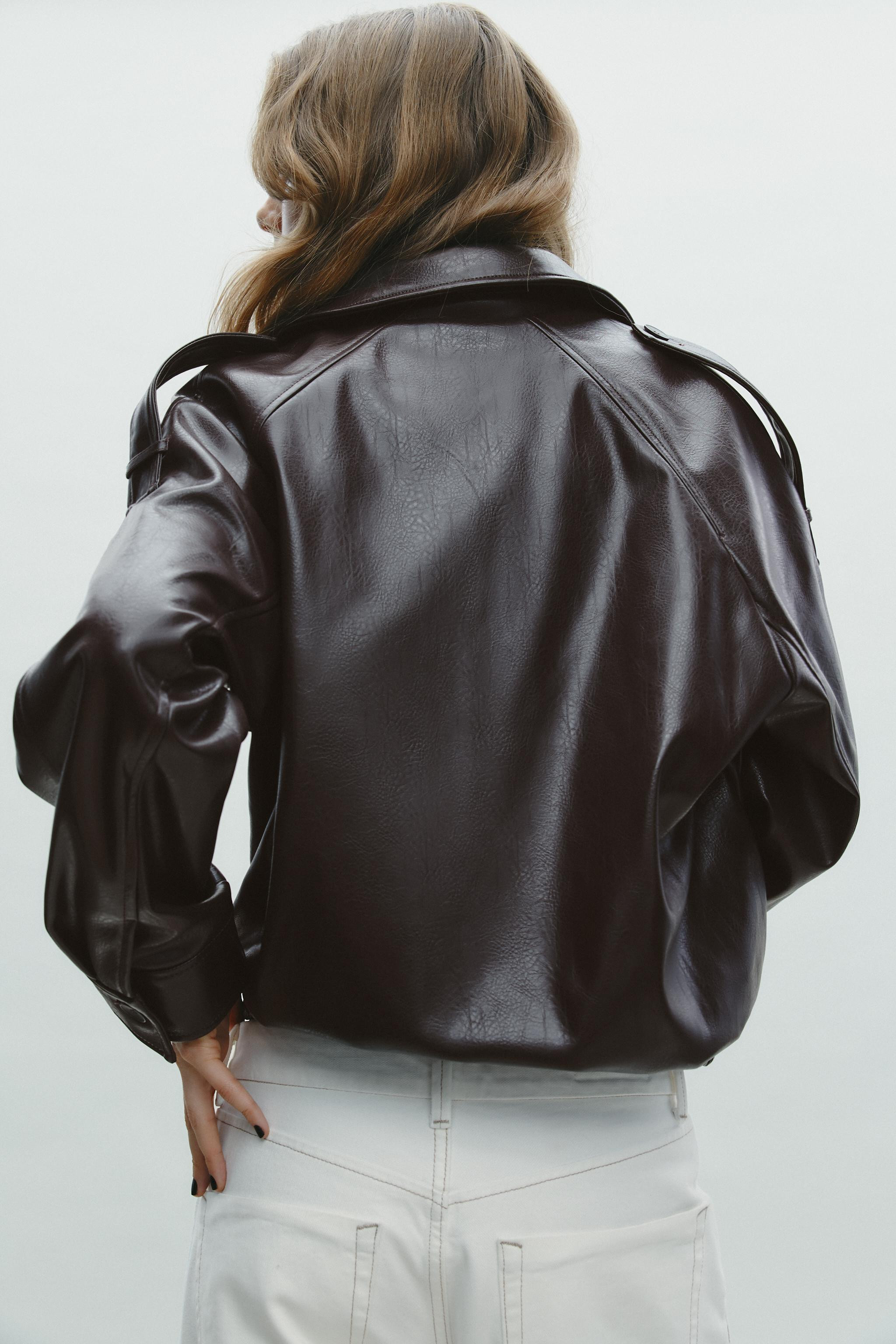 LEATHER EFFECT BOMBER JACKET | Zara UK