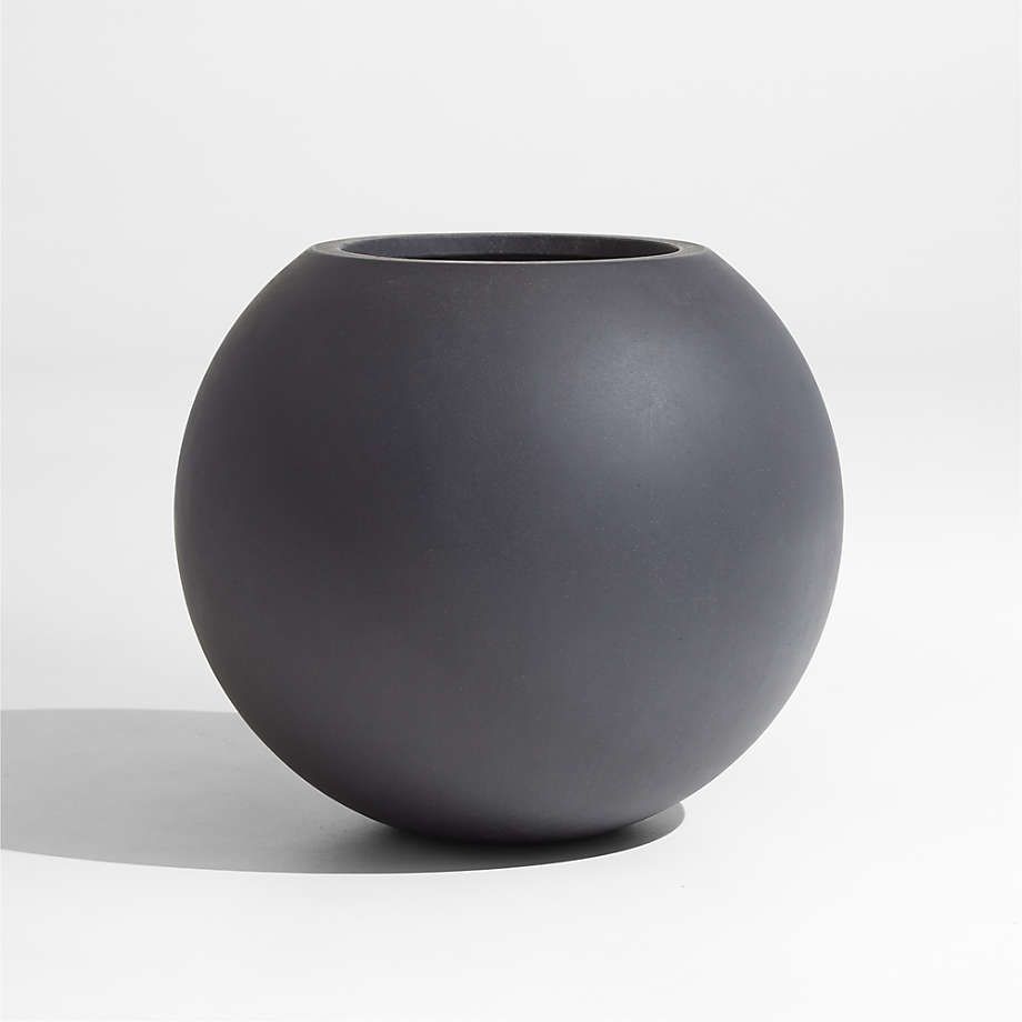 Sphere Small Light Grey Indoor/Outdoor Planter Pot + Reviews | Crate & Barrel | Crate & Barrel