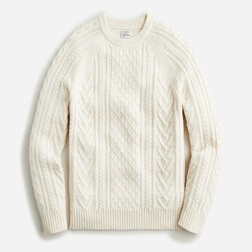 Rugged merino wool cable-knit sweater | J.Crew US