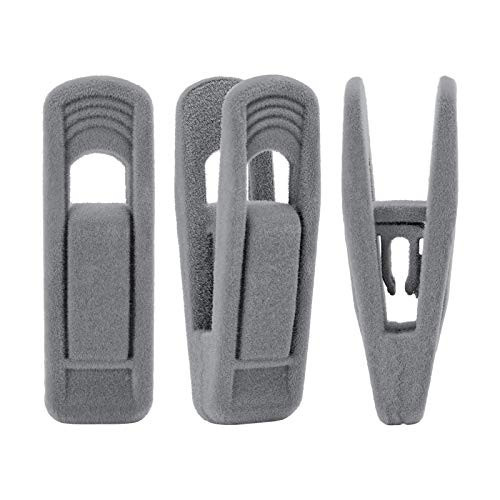 Trgowaul Velvet Hangers Clips, Pants Hangers Velvet Clips, Strong Finger Clips Perfect for Thin Velvet Hangers (20pc, Grey) | Amazon (US)