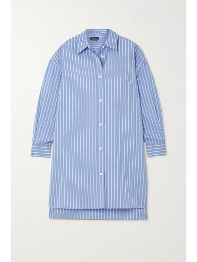 Isabel Marant - Macali Oversized Striped Silk Shirt - Blue | NET-A-PORTER (US)