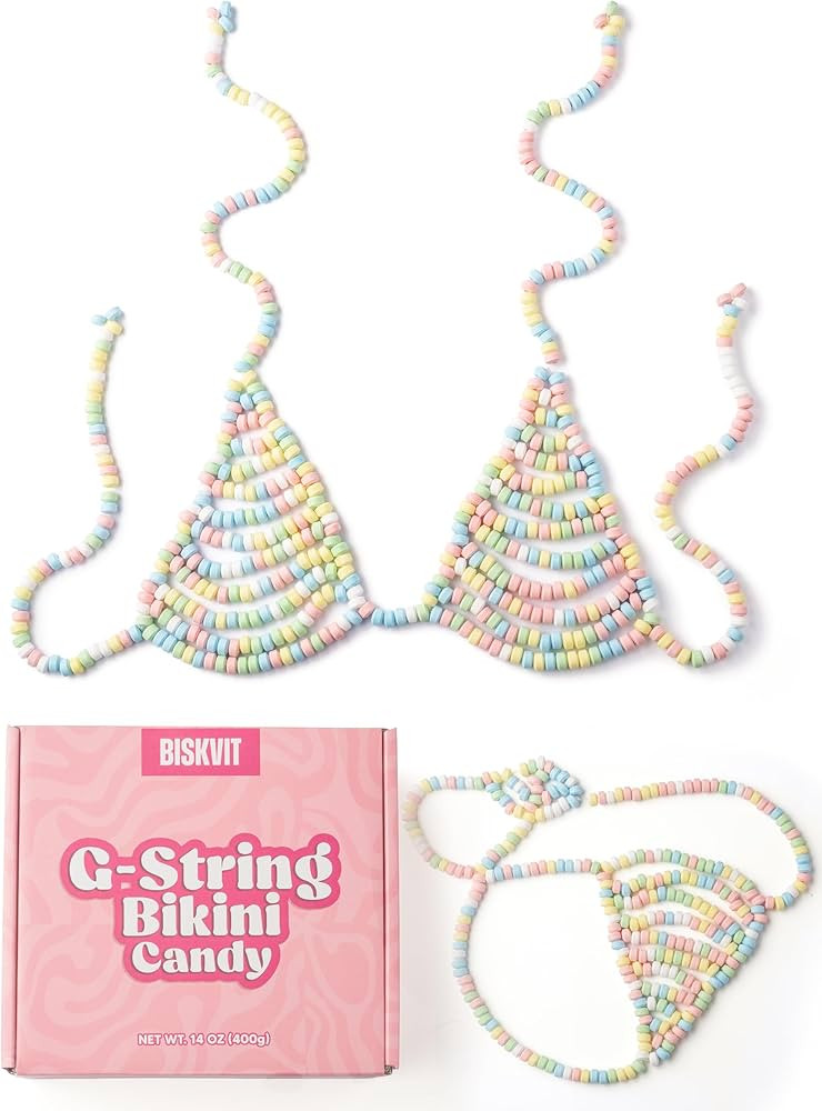 BISKVIT Candy Bikini Bra and G String Set for Women, 2 Piece Set Edible Underwear. Favorite Bache... | Amazon (US)