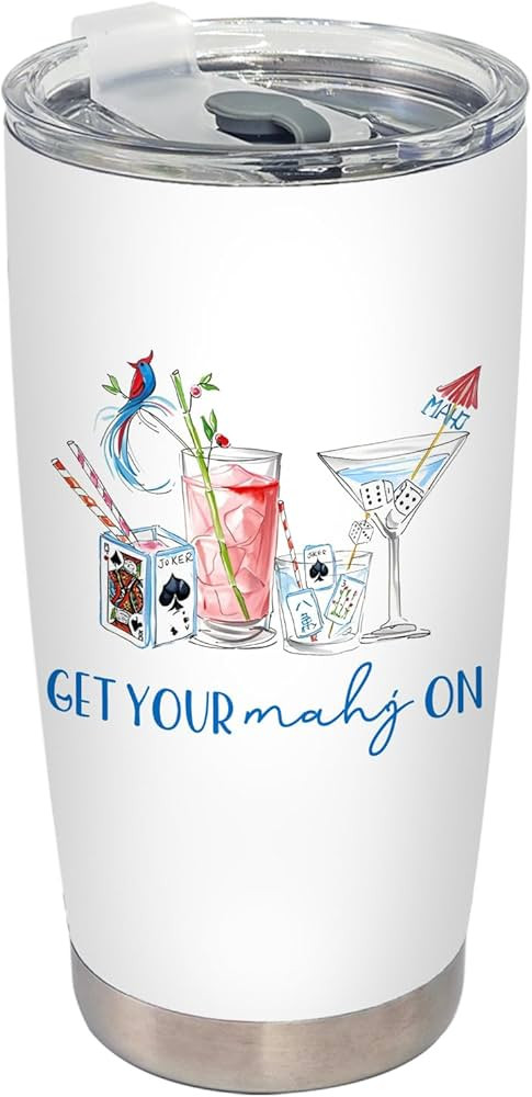 Mahjong Cocktail Tumbler, Gifts for Mah Jong Players Stainless Steel Tumbler with Lid and Straw 2... | Amazon (US)