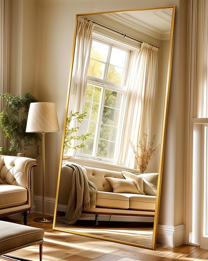 Antok 71"x32" Floor Mirror Full Length, Full Length Mirror with Stand, Bedroom Floor Body Mirror ... | Amazon (US)