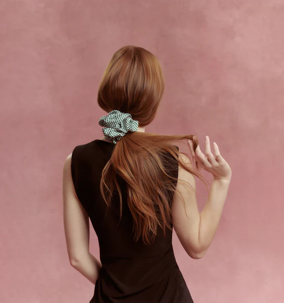 The Hill House x Wet Brush Oversized Scrunchie - Emerald Gingham | Hill House Home US
