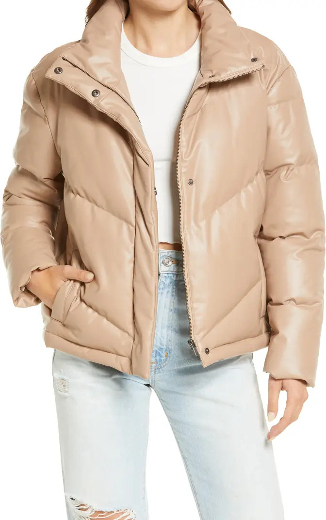 Downtown Faux Leather Puffer Jacket | Nordstrom
