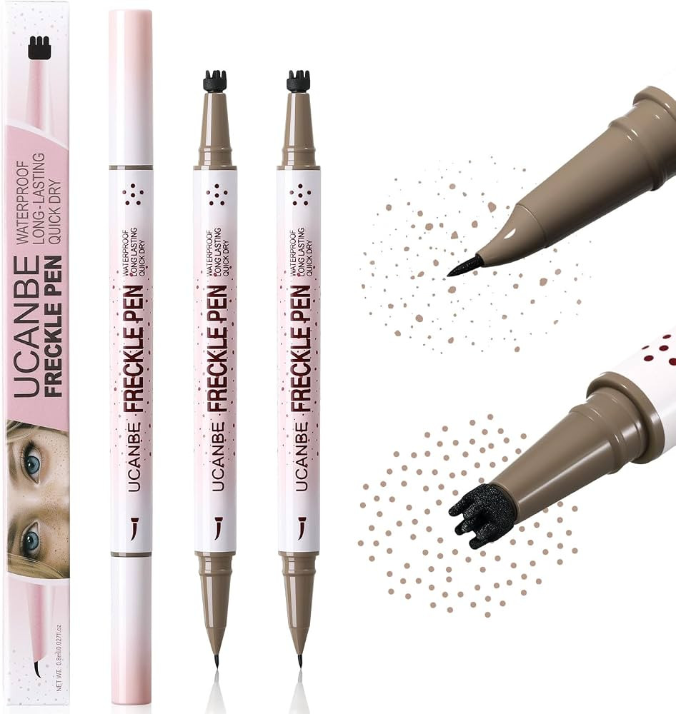 UCANBE 2PCS Dual-Ended Freckle Pen & Freckle Stamp - Precise 15\u00b0 Curved Tip Makeup Waterproo... | Amazon (US)