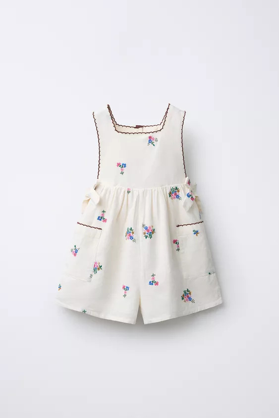 EMBROIDERED SHORT JUMPSUIT | Zara US