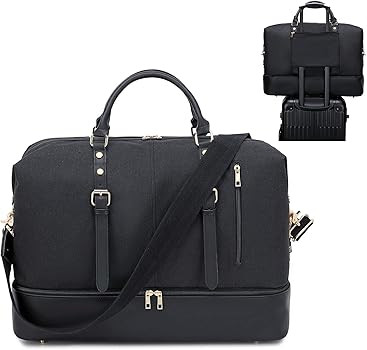 Weekender Overnight Bag Oversized Travel Duffel for Men and Women Carry On Tote Shoe Compartment | Amazon (US)