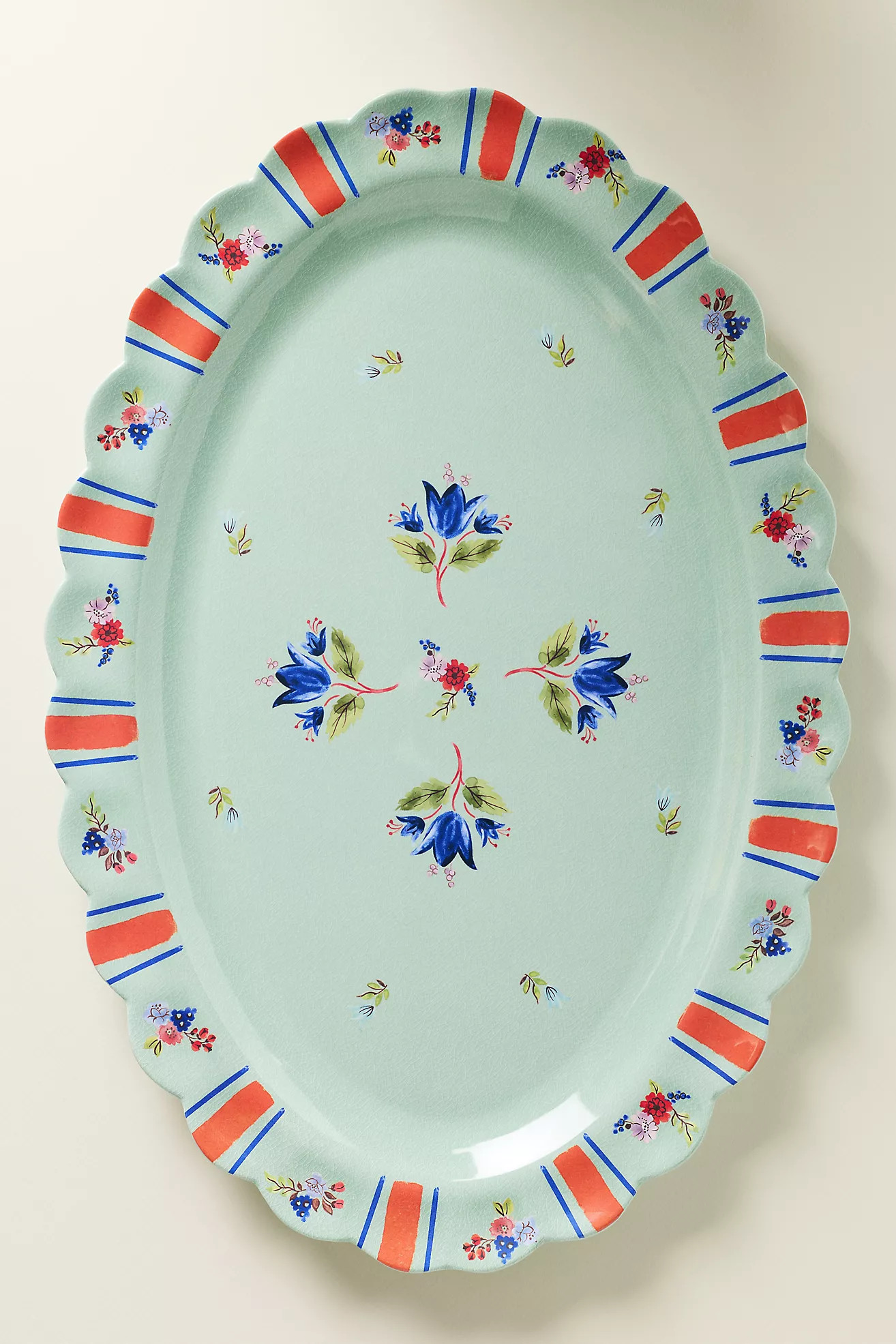 Annette Large Floral Melamine Platter | Anthropologie (US)