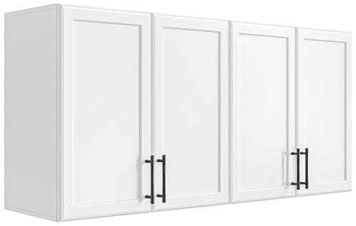 47.2" W Laundry Room Cabinets Wall Mounted, Adjustable Shelf, Floating Wall Cabinets, Hanging Cab... | Amazon (US)