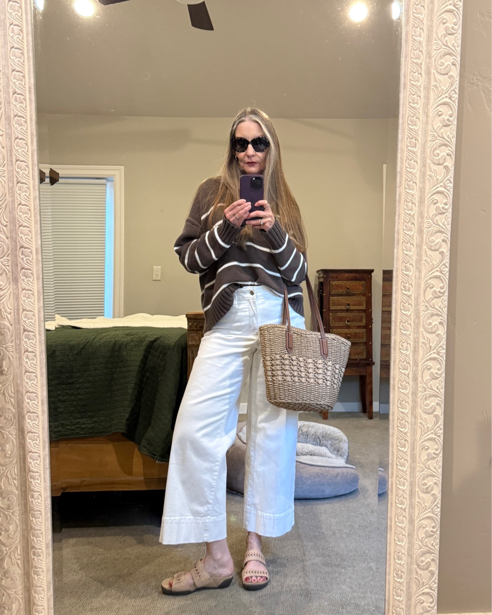 White jeans that are actually comfortable and flattering. Size down one size (usually I’m a 10, wearing 8).  Also loving this organic cotton sweater! #sustainable #organiccotton #springootd #styleover50

#LTKOver40 #LTKootd #LTKMidsize