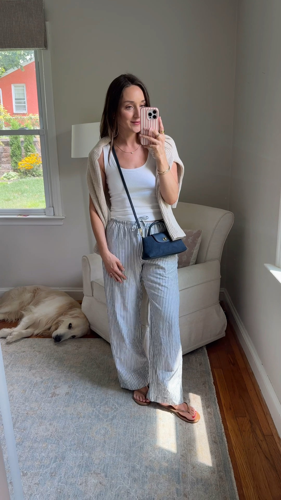 Wearing small top and XS pants