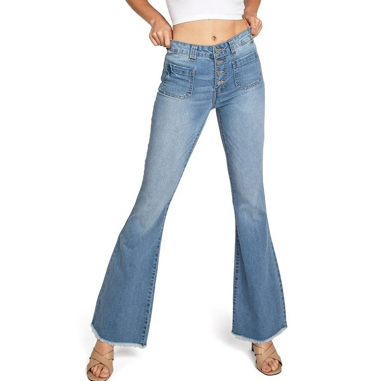 Celebrity Pink Regeneration Women's Juniors Mid Rise Flare Jeans (Denim, 9) | Walmart (US)