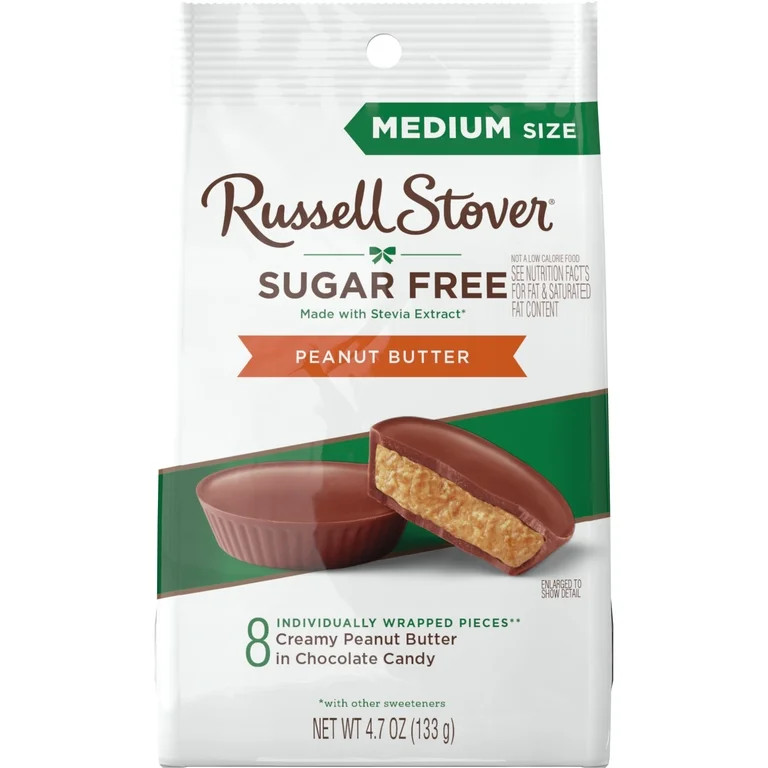 RUSSELL STOVER Sugar Free Peanut Butter Cup Chocolate Candy, 4.7 oz. bag | Walmart (US)