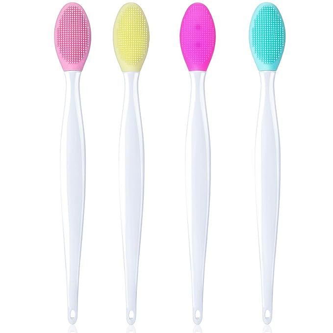 4 Pieces Silicone Exfoliating Lip Brush Tool Double-sided Soft Lip Brush for Smoother and Fuller ... | Amazon (US)