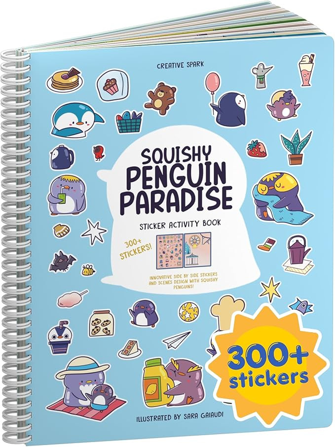 Penguin 300+ Kids Sticker Book by Cupkin Toddler Airplane Travel Coloring and Sticker Book, Road ... | Amazon (US)