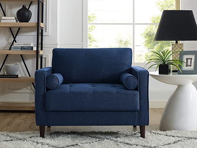 Lifestyle Solutions Lexington Armchair, 39.8" W x 31.1" D x 33.5" H, Navy Blue | Amazon (US)