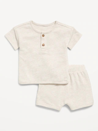 Jacquard-Knit Henley Shirt and Shorts Set for Baby | Old Navy (US)