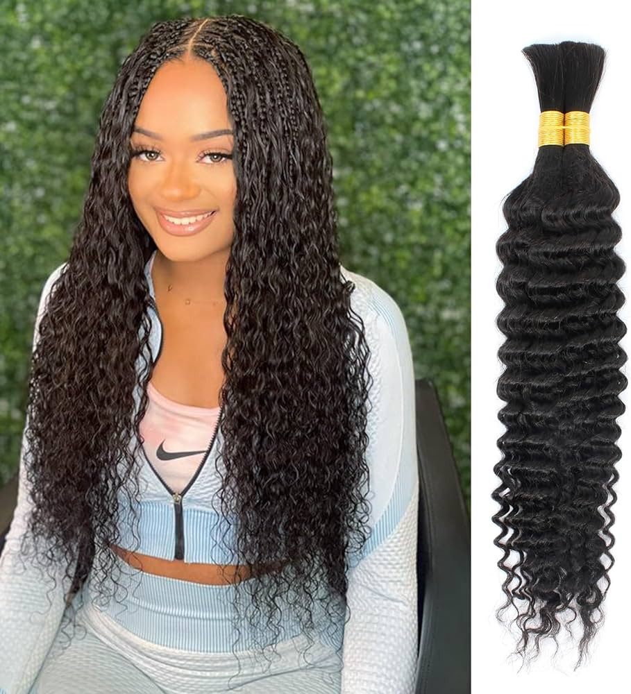 Kapelli Hair Deep Wave Bulk Human Hair For Braiding No Weft (1 Pack-2 Bundles-100g) 100% Unproces... | Amazon (US)