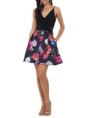 Floral Fit-&-Flare Cocktail Dress | Lord & Taylor