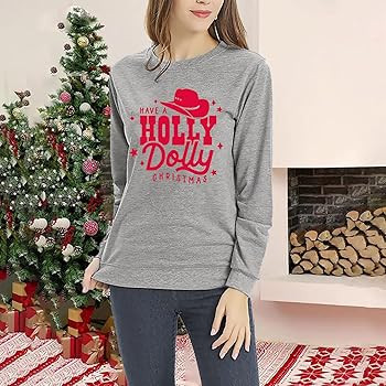 KNEYATTA Have A Holly Dolly Christmas Sweatshirt for Women Merry Christmas Long Sleeve Shirts Cau... | Amazon (US)