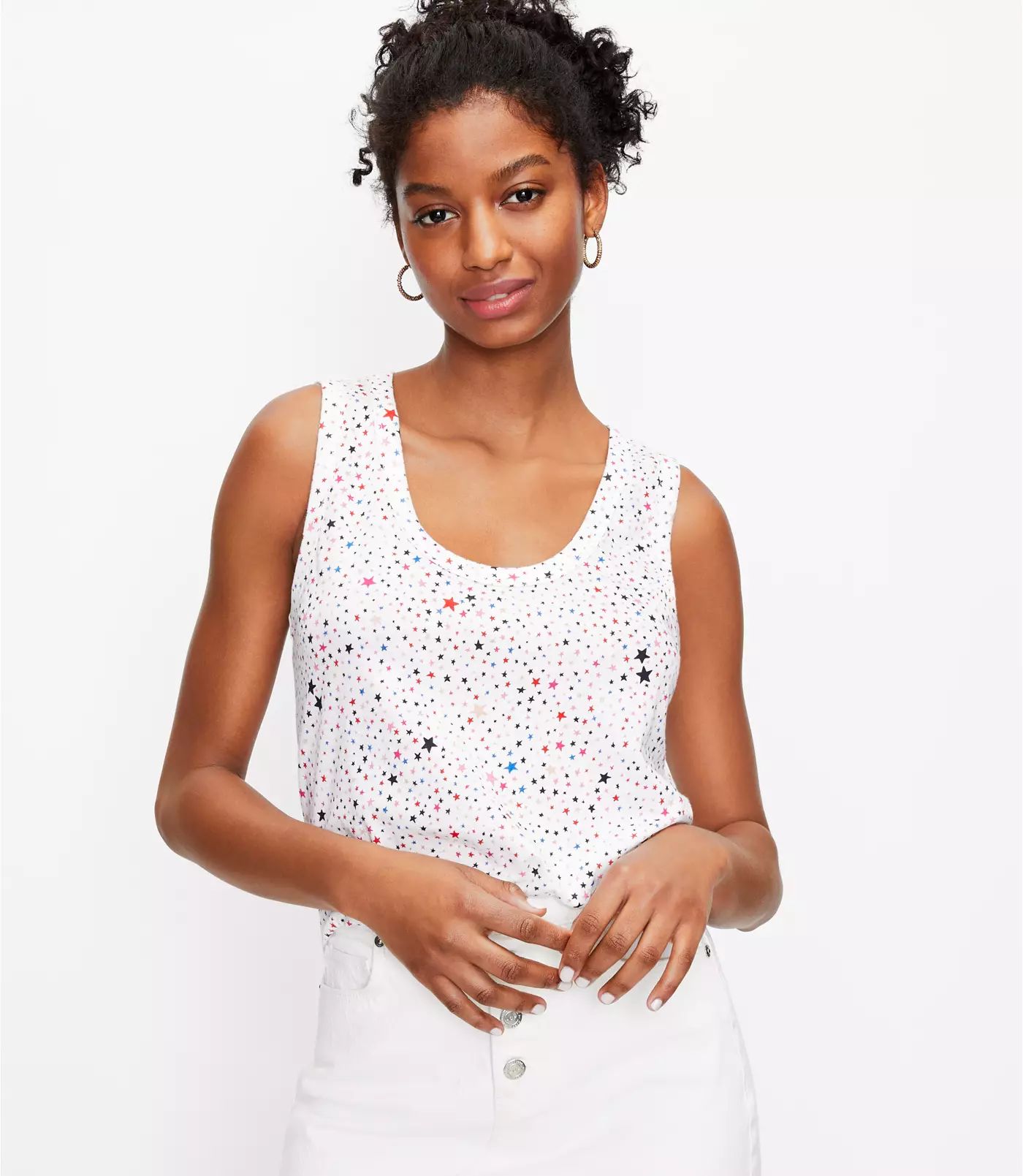 Star Relaxed Scoop Neck Tank | LOFT | LOFT