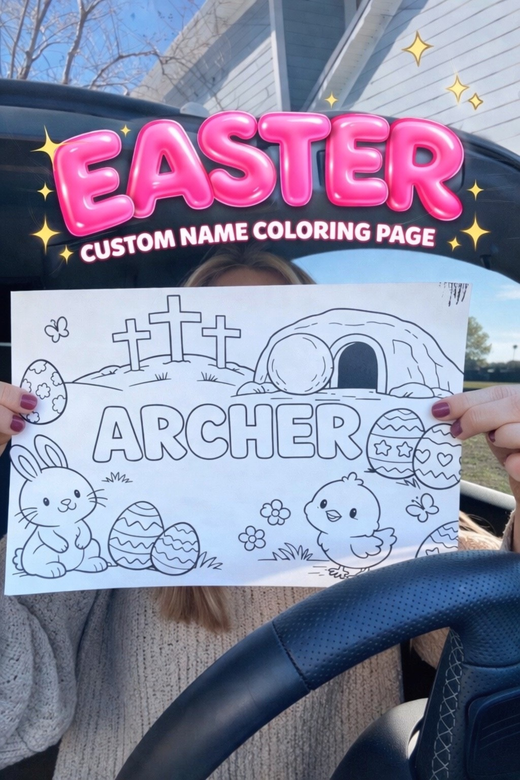 CUSTOM NAME EASTER COLORING PAGE FOR YOUR KIDDOS!🩷🖍️✨ EASY DIGITAL DOWNLOAD so you can just print right from your HOME! *PDF DOWNLOAD* 🩷 ...COMMENT “EASTER” to order yours! 💌✨ 

#LTKBaby #LTKKids #LTKmomlife