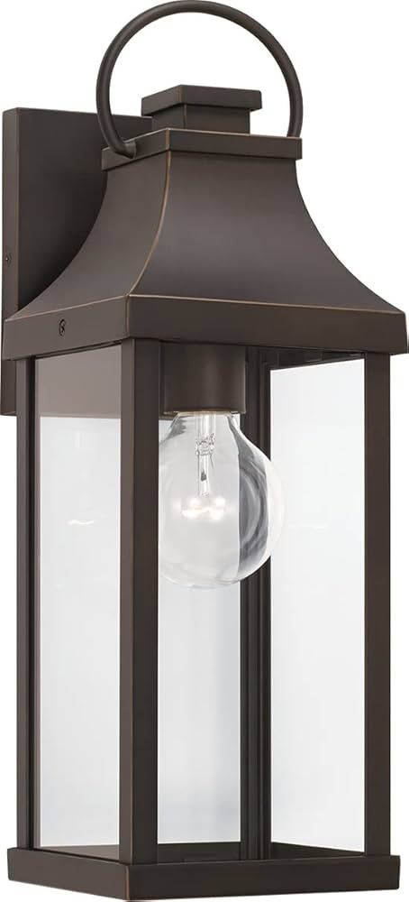 Capital Lighting 946411OZ Bradford Clear Glass Outdoor Wall Lantern, 1-Light 100 Watt, 17" H x 6"... | Amazon (US)