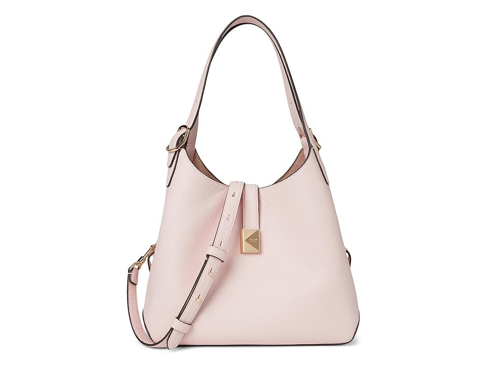 Kate Spade New York Deco Pebbled Leather Medium Crossbody Tote Cross Body Handbags Pastry Pink | Zappos