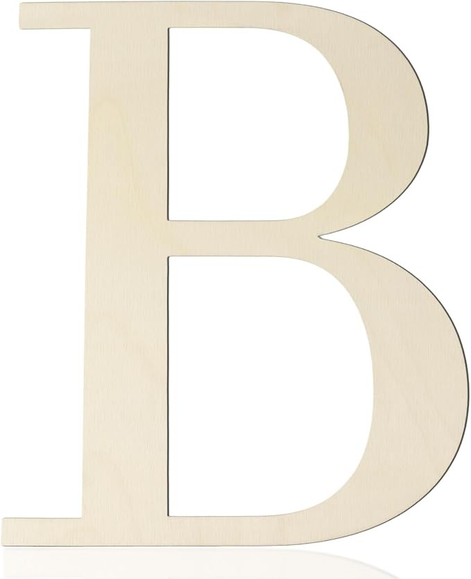 Large Wooden Letters 12 Inch Paintable Wood Letter B for Wall Decor, 1/5 Inch Thick Wooden Alphab... | Amazon (US)