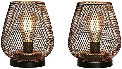 JHY DESIGN Set of 2 Metal Cage LED Lantern Battery Powered Cordless Accent Light with LED Great f... | Amazon (US)