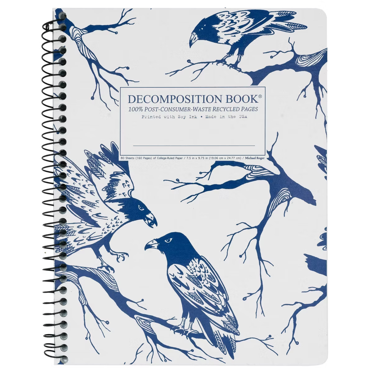 Decomposition Book 7.5"x9.75" 160 Pages College Ruled Spiral Notebook Ravens | Target